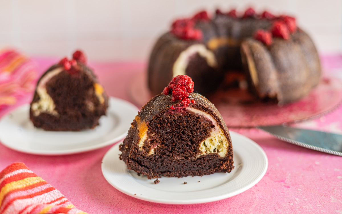 Heavenly Chocolate Raspberry Bundt Cake